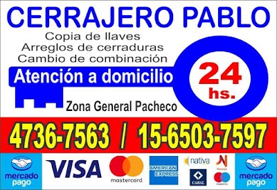 Cerrajero Pablo 24hs