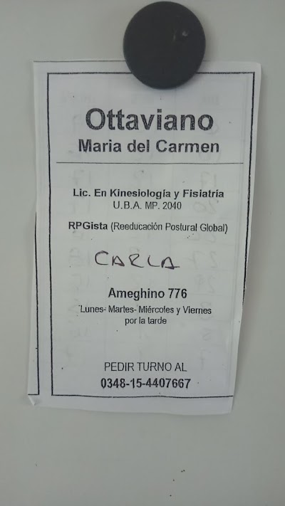 Kinesiologia y Fisiatría RPG Lic. María del Carmen Ottaviano