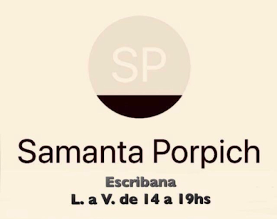 Escribanía Porpich WhatsApp 1533862182 de 9 A 19hs.