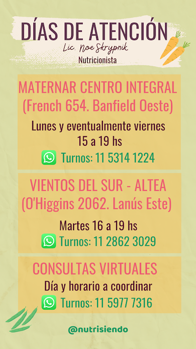 Nutricionista Lic. Noe Skrypnik -Lanús- @nutrisiendo