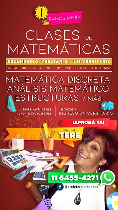 Profe Tere Fernández. Profesor particular clases MATEMÁTICA