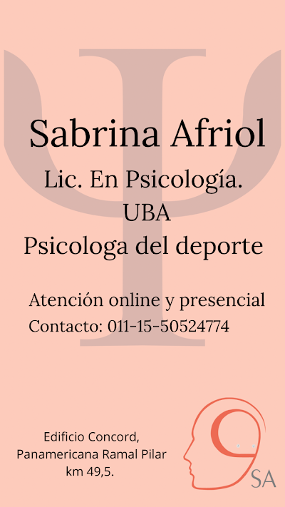 Lic. Sabrina Afriol (UBA) - Psicología Clínica y Psicología aplicada al deporte