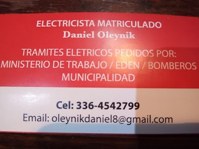 ELECTRICISTA Y GASISTA MATRICULADO OLEYNIK DANIEL