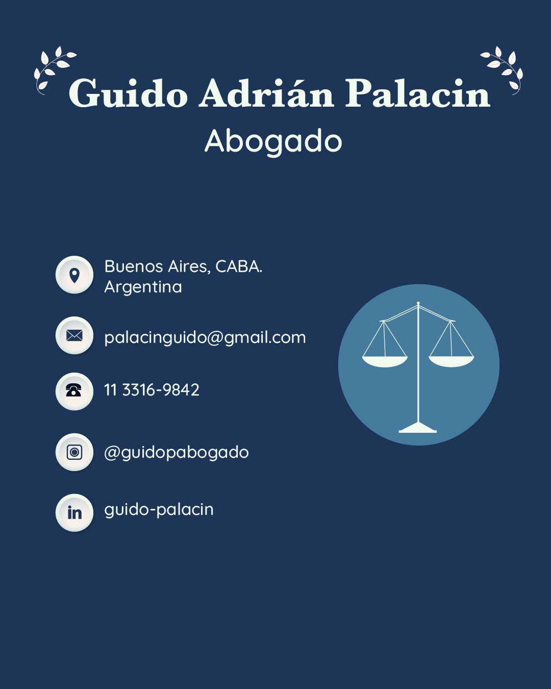Guido Palacin, abogado, Derecho Penal